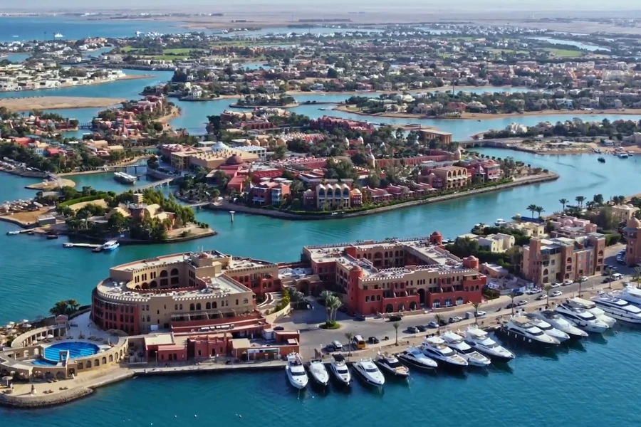 Luxury yachts docked at Abu Tig Marina El Gouna Red Sea