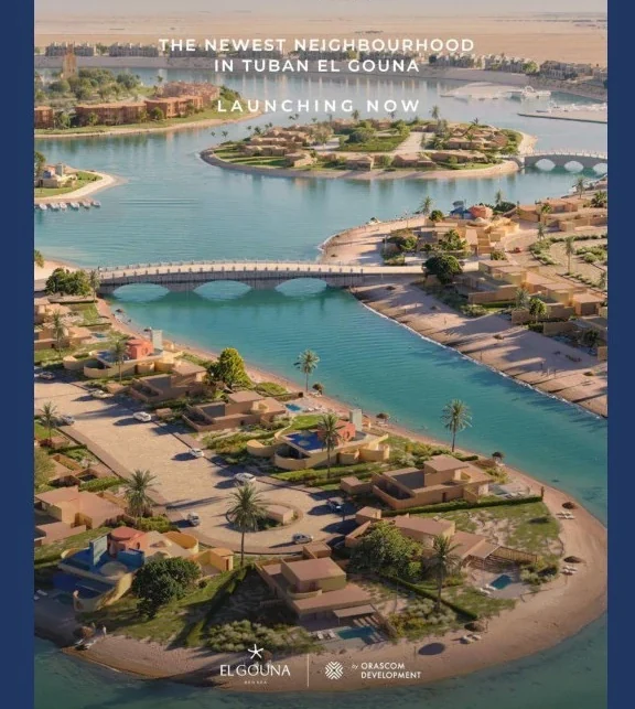 Scenic aerial view of El Gouna showcasing lagoons, islands and luxury coastal living in Egypt