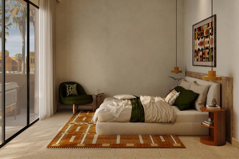 Modern bedroom with lagoon view at North Bay El Gouna showcasing serene coastal living