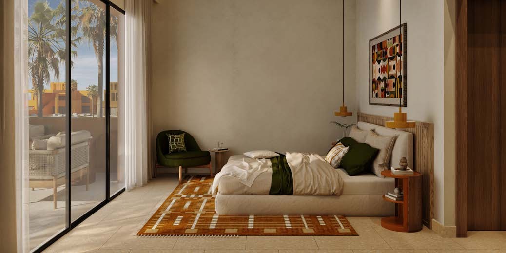 Modern bedroom with lagoon view at North Bay El Gouna showcasing serene coastal living