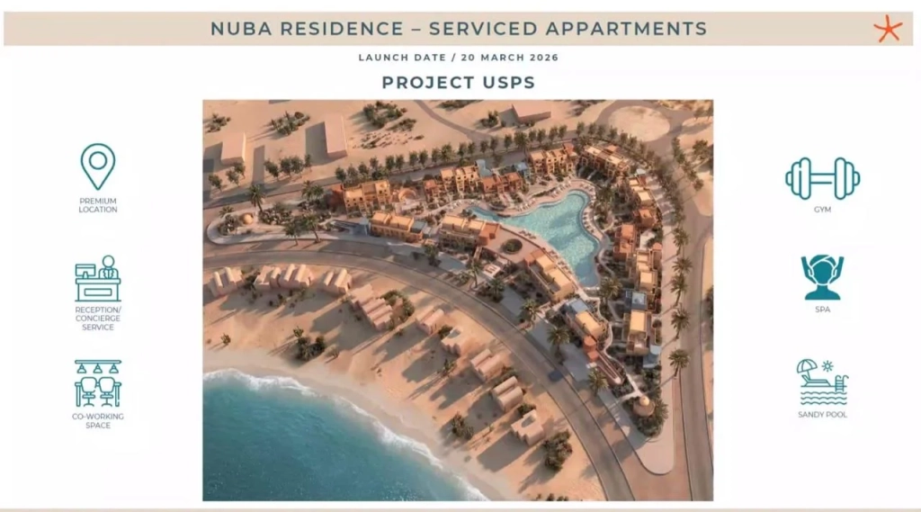 Can Foreigners Buy Property in El Gouna? What International Buyers Should Know in 2026 2 Premium amenities at NUBA El Gouna including spa, gym, sandy pool, concierge and co-working space