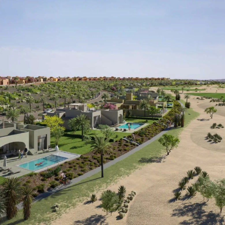 The Nines El Gouna aerial community view highlighting upscale villas and curated landscape design