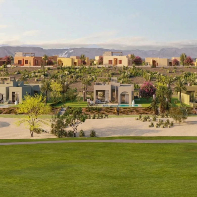 Golf-view villas at The Nines El Gouna offering luxury living beside scenic green landscapes
