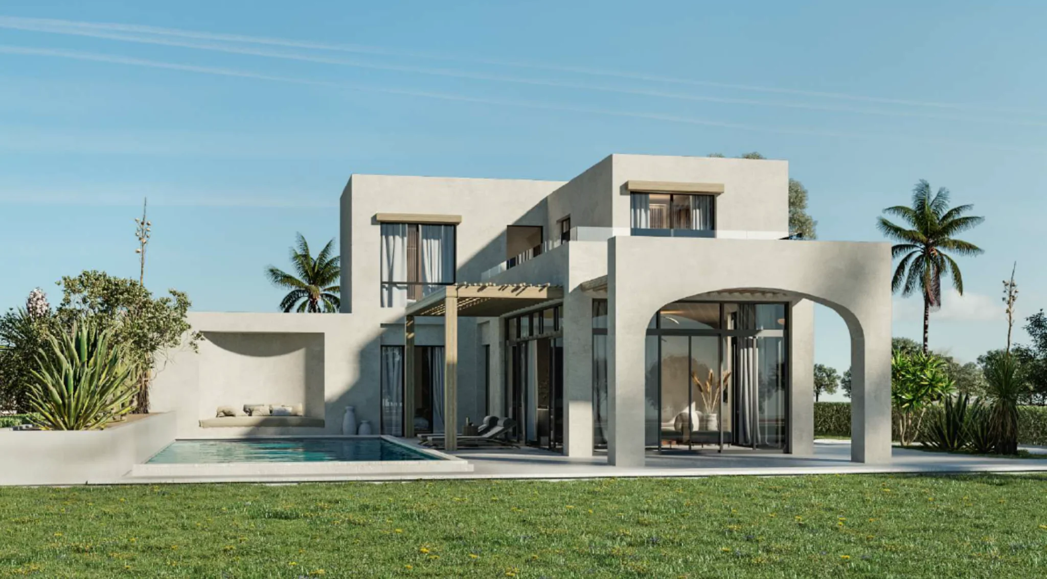 Modern luxury villa at The Nines El Gouna with elegant architecture and private outdoor spaces