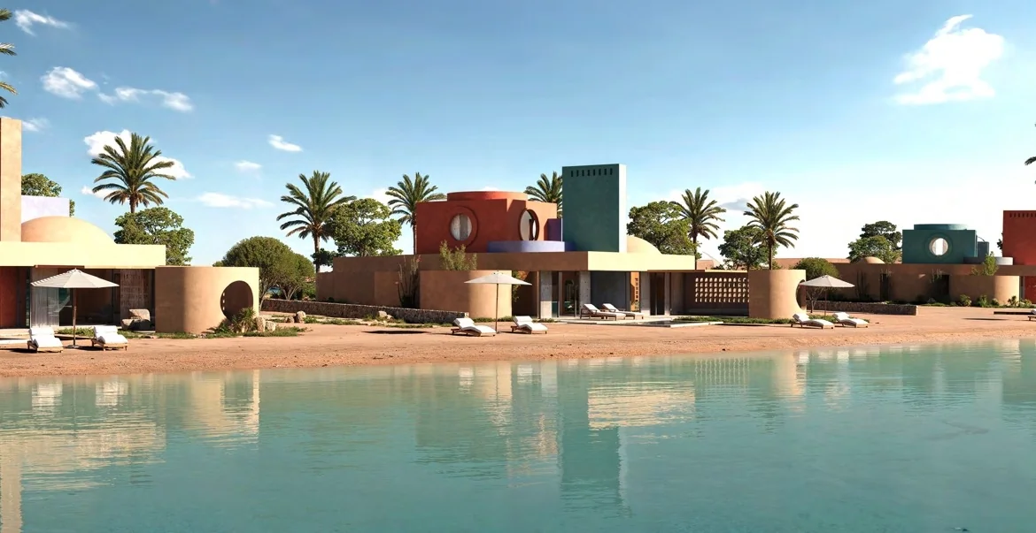 Waterfront villas at Tuban El Gouna with panoramic lagoon views and modern design