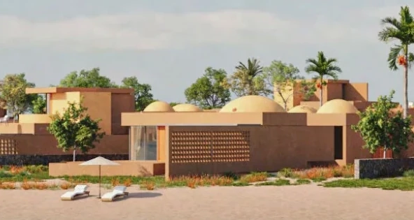 Waterfront Nubian-style homes at Tuban Islands El Gouna with private beach access and serene lagoon views