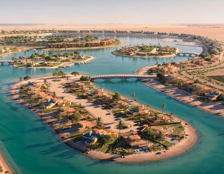 Tuban El Gouna Lagoon Islands Aerial View